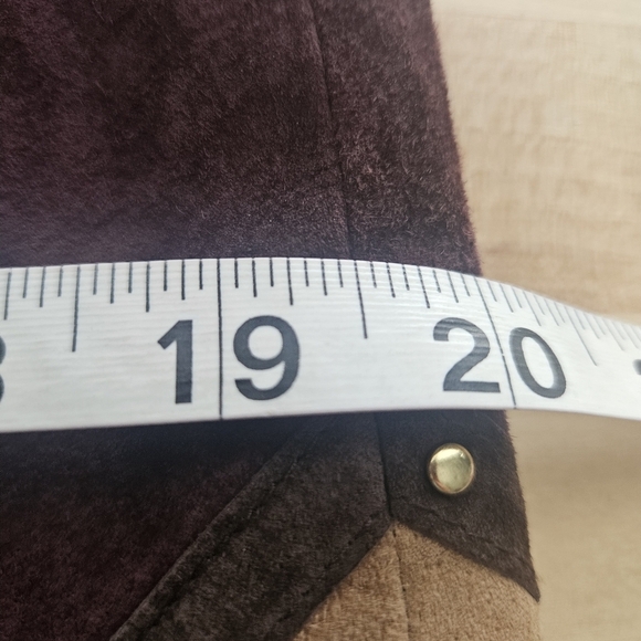 Worth New York Burgandy Green Suede Skirt Size 4 Studs Argyle Diamond Patchwork - Picture 6 of 10